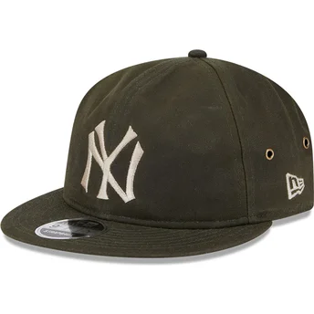 Casquette plate verte ajustable 9FIFTY Waxed Canvas New York Yankees MLB New Era