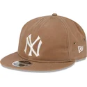 new-era-flat-brim-9fifty-waxed-canvas-new-york-yankees-mlb-brown-adjustable-cap