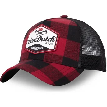 Czerwono-czarna czapka trucker CAR01 Von Dutch