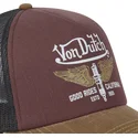 truckerkeps-vinrod-svart-och-brun-crew18-fran-von-dutch