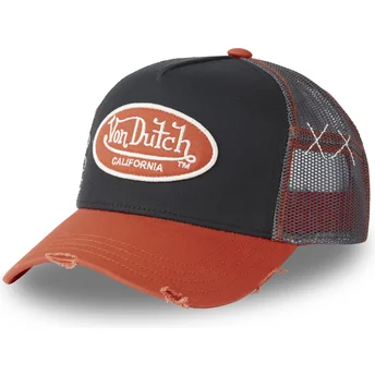 Von Dutch svart och orange GROR truckerkeps