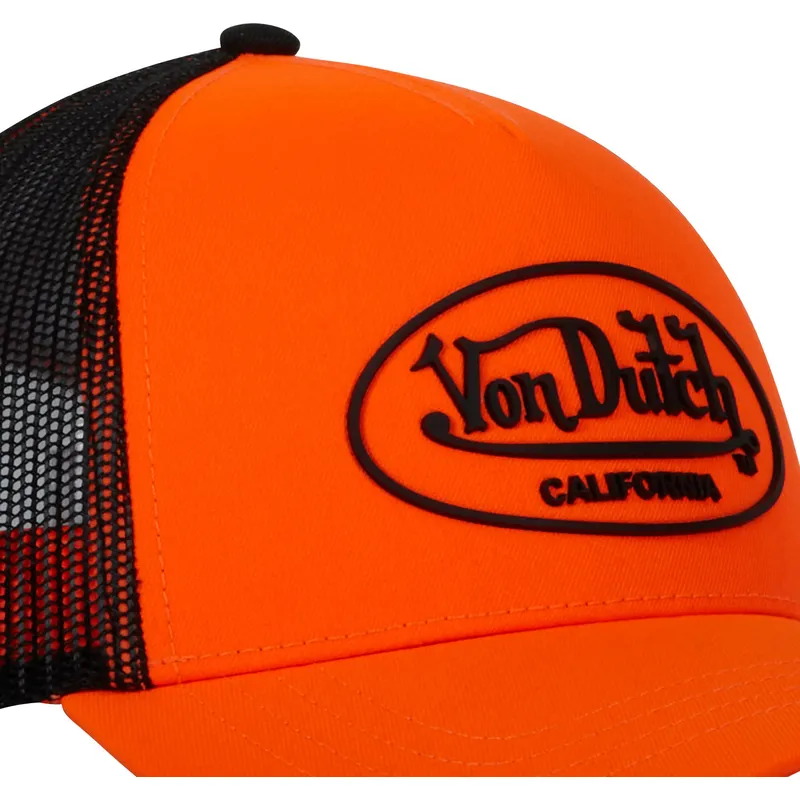 von-dutch-flu-o-orange-und-schwarze-trucker-kappe