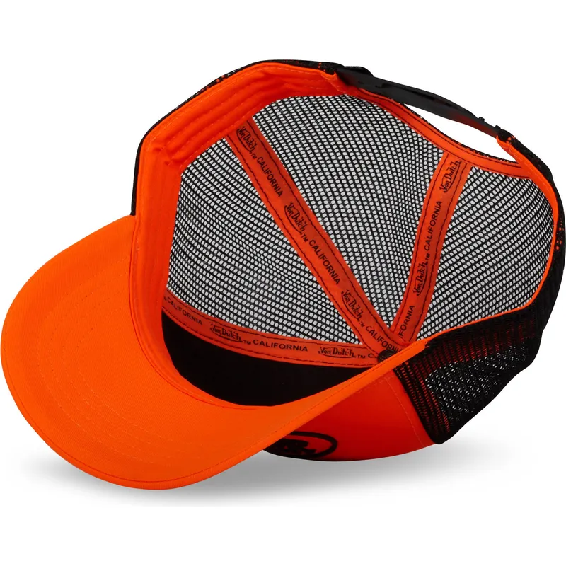 von-dutch-flu-o-orange-und-schwarze-trucker-kappe
