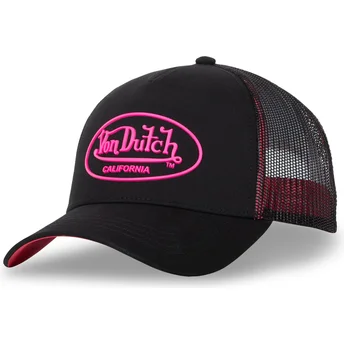 Casquette trucker noire et rose DOM P Von Dutch