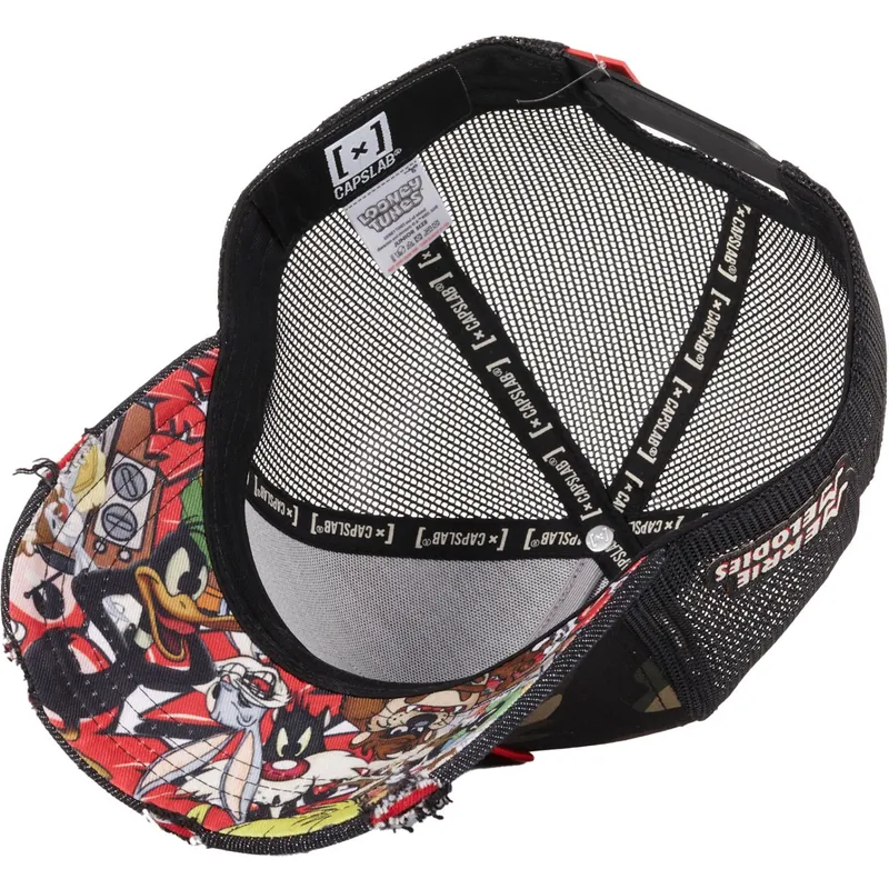 capslab-looney-tunes-merry-melodies-trucker-kappe-in-tarnfarbe-und-schwarz-loo10-fol