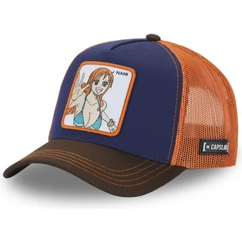 Casquette trucker bleue marine et orange Nami OP4 NAM One Piece Capslab