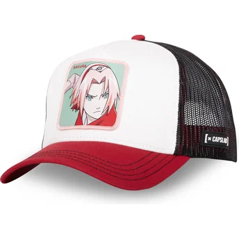 Gorra trucker beige, negra y roja Sakura Haruno PIN Naruto de Capslab