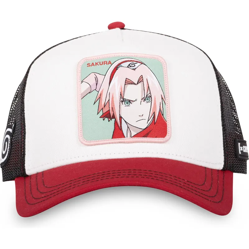 cappellino-trucker-beige-nero-e-rosso-sakura-haruno-pin-naruto-di-capslab