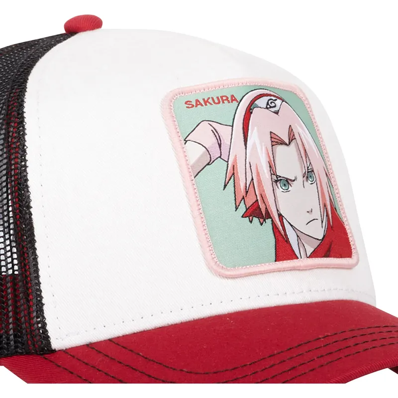 cappellino-trucker-beige-nero-e-rosso-sakura-haruno-pin-naruto-di-capslab