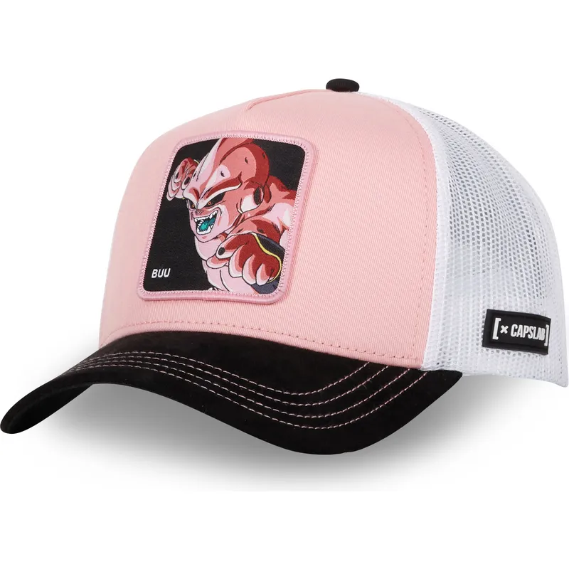 cappellino-trucker-rosa-bianco-e-nero-kid-buu-dbz8-buu-dragon-ball-di-capslab