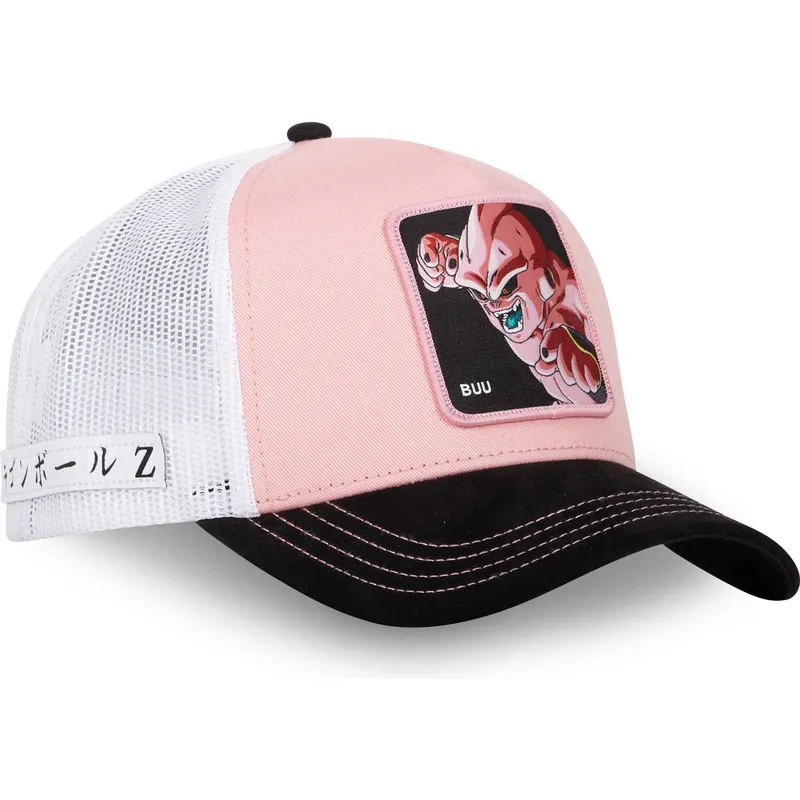 cappellino-trucker-rosa-bianco-e-nero-kid-buu-dbz8-buu-dragon-ball-di-capslab