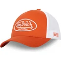 cappello-trucker-arancione-e-bianco-regolabile-lof-b17-di-von-dutch