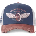 casquette-trucker-bleue-et-marron-crew19-von-dutch