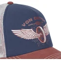 gorra-trucker-blu-e-marrone-crew19-di-von-dutch
