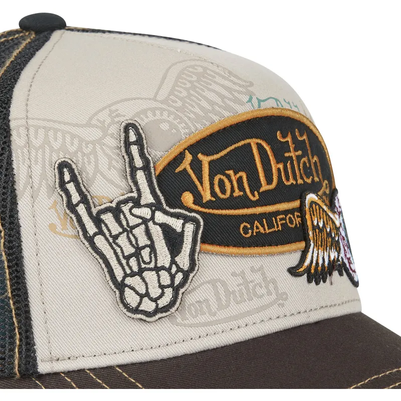 czapka-trucker-brazowa-patches03-od-von-dutch