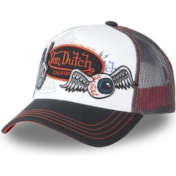 Czapka trucker biało-czarna PATCHES04 Von Dutch