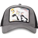 capslab-tom-and-jerry-taj5-tom-looney-tunes-grey-and-black-trucker-hat