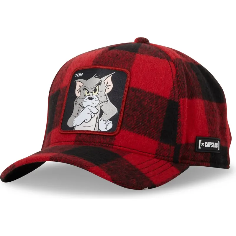 cappellino-curvo-rosso-e-nero-snapback-tom-taj5-tj6-looney-tunes-di-capslab