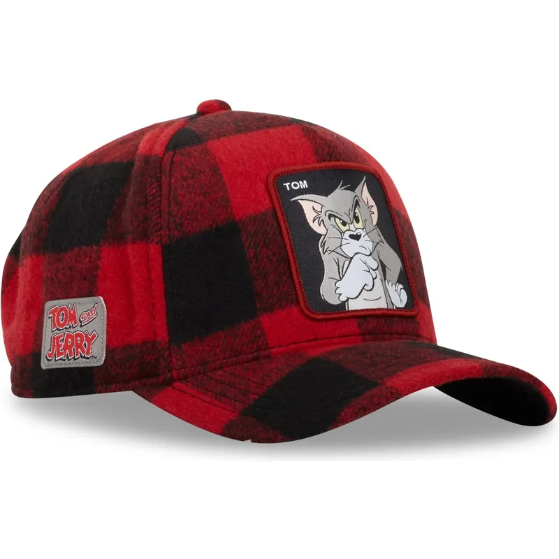 cappellino-curvo-rosso-e-nero-snapback-tom-taj5-tj6-looney-tunes-di-capslab