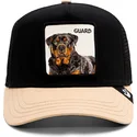 casquette-trucker-noire-et-beige-chien-rottweiler-the-guard-dog-the-farm-goorin-bros