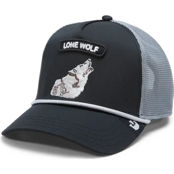 Cappellino trucker nero e grigio lupo GB2 Lone Wolf The Rocker The Farm di Goorin Bros.