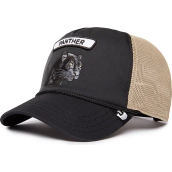 Gorra trucker negra y beige pantera GB2 Black Panther The Rocker The Farm de Goorin Bros.