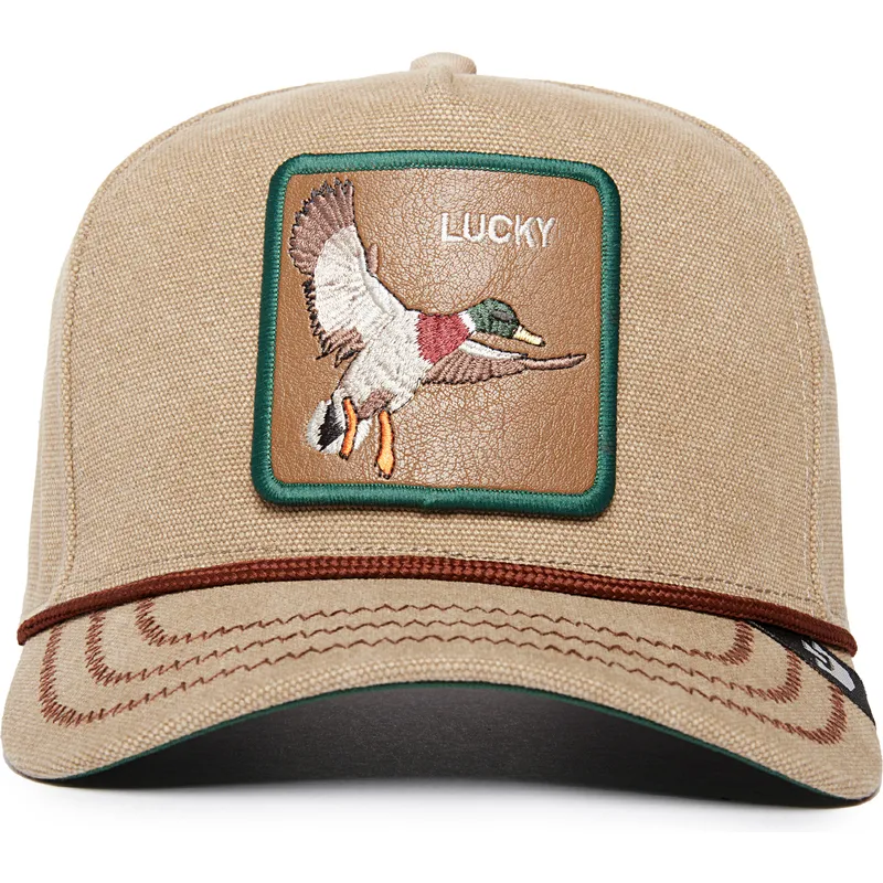 beige-bojd-skarm-snapback-keps-lucky-duck-canvas-the-farm-fran-goorin-bros