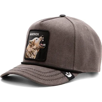 Casquette courbée grise snapback loup Maverick Howling...