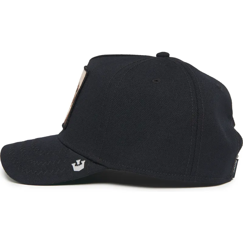 schwarze-snapback-kappe-mit-gebogenem-schirm-lowe-king-field-100-all-season-wolle-the-farm-von-goorin-bros