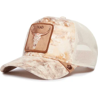 Casquette trucker beige bœuf Dead Skull Dust Storm The...