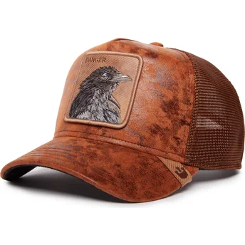 Casquette trucker marron corbeau Danger Crow The Farm...