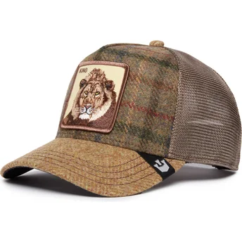 Casquette trucker marron King Moon Lion UK Plaid The Farm...