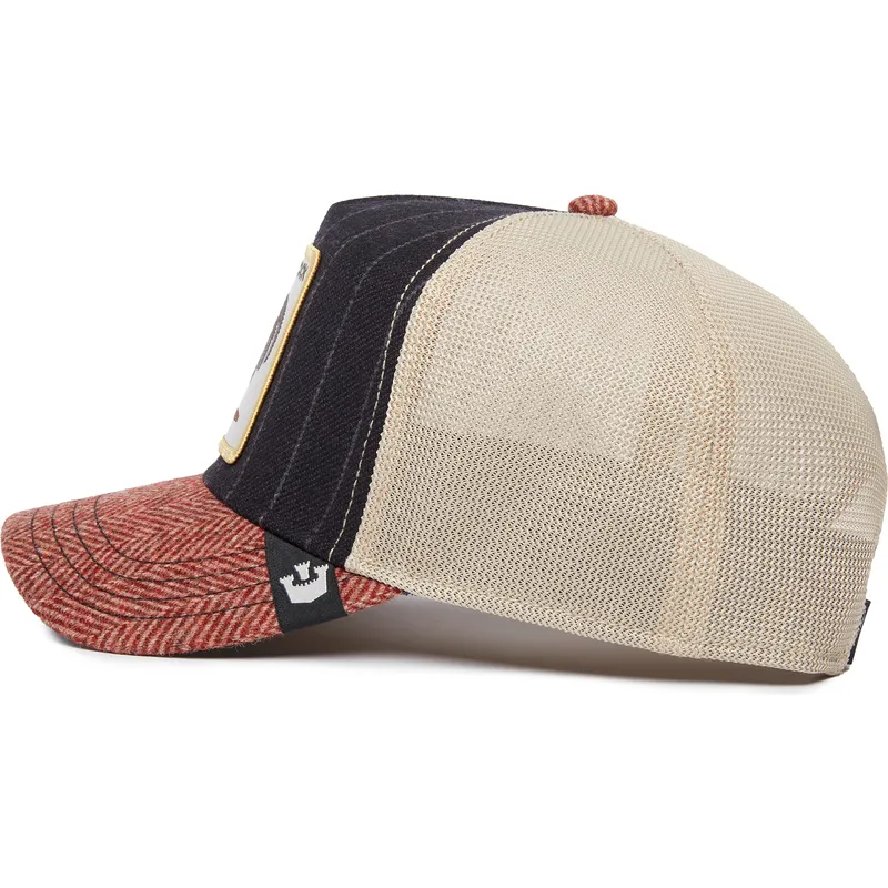 czapka-trucker-wielokolorowa-kogut-cock-moon-rooster-uk-plaid-the-farm-od-goorin-bros