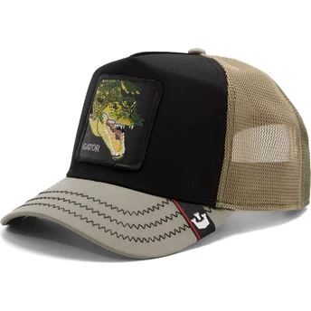 Casquette trucker noire et verte crocodile Gator Tri Tone The Farm Goorin Bros.