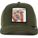 cappellino-trucker-verde-maiale-hog-the-suede-pig-the-farm-di-goorin-bros