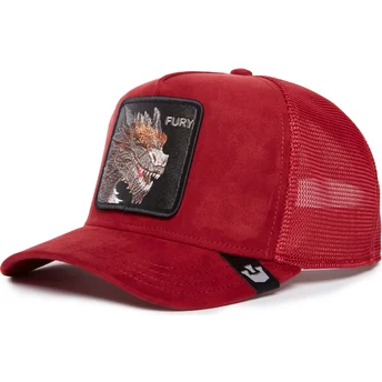 Gorra trucker roja dragón Fury The Suede Dragon The Farm de Goorin Bros.