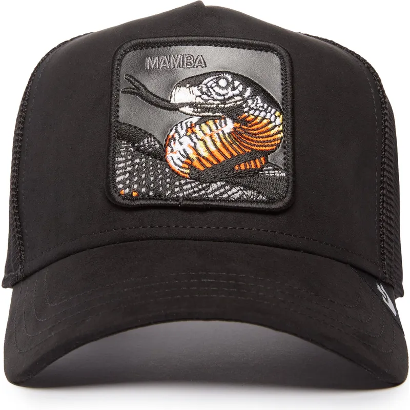 schwarze-trucker-kappe-schlange-the-suede-mamba-blacked-out-the-farm-von-goorin-bros