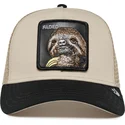 gorra-trucker-beige-y-negra-perezoso-the-faded-sloth-eco-brutalism-the-farm-de-goorin-bros