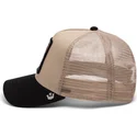 casquette-trucker-beige-et-noire-serpent-the-vicious-snake-eco-brutalism-the-farm-goorin-bros