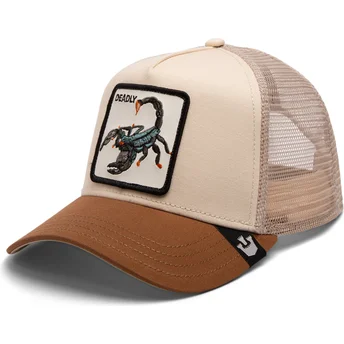 Goorin Bros. Deadly The Deadliest Scorpion Eco Brutalism The Farm Beige and Brown Trucker Hat