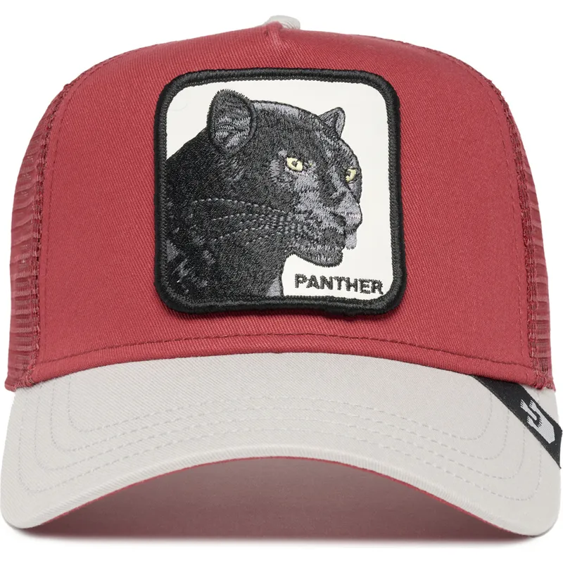 cappellino-trucker-rosso-e-grigio-pantera-the-panther-big-cats-the-farm-di-goorin-bros