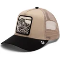 casquette-trucker-beige-et-noire-leopard-menace-the-snow-leopard-big-cats-the-farm-goorin-bros