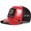 casquette-trucker-rouge-et-noire-bull-raging-pamplona-puff-patent-the-farm-goorin-bros