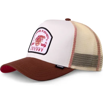 Cappellino trucker bianco e marrone Ramen HFT Food di Djinns