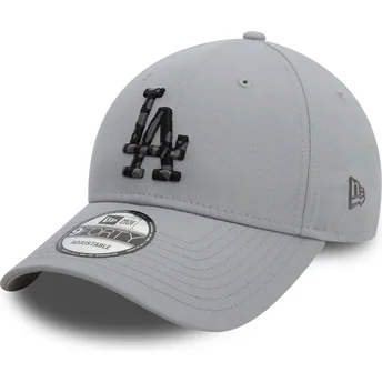 Gorra curva gris ajustable 9FORTY Seasonal Infill de Los Angeles Dodgers MLB de New Era