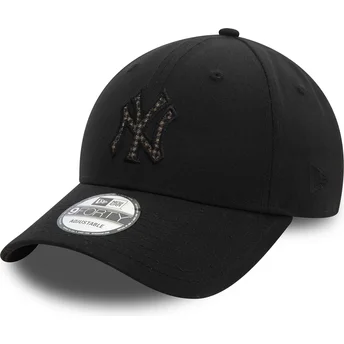 Casquette courbée noire ajustable 9FORTY Check Infill New York Yankees MLB New Era