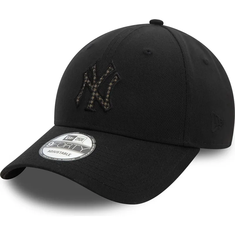 new-era-new-york-yankees-mlb-9forty-check-infill-verstellbare-schwarze-curved-cap