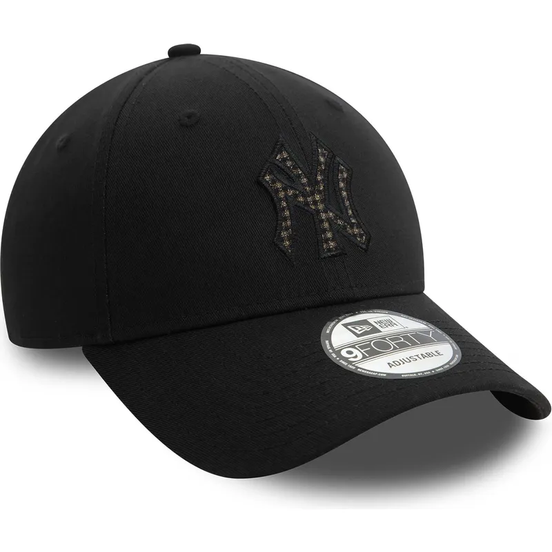 new-era-new-york-yankees-mlb-9forty-check-infill-verstellbare-schwarze-curved-cap