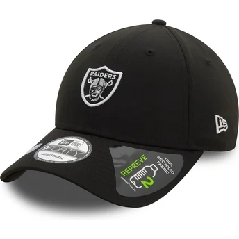 Casquette courbée noire ajustable 9FORTY REPREVE Mini Logo Las Vegas Raiders NFL New Era