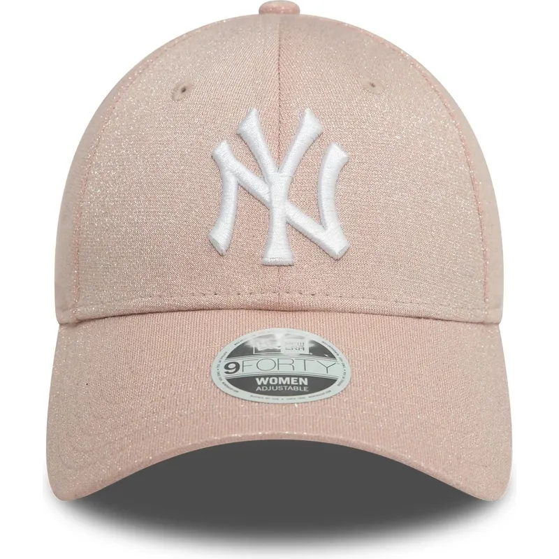 cappellino-curvo-rosa-regolabile-da-donna-9forty-glitter-dei-new-york-yankees-mlb-di-new-era